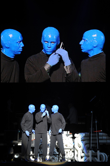 Les Blue Man Group à l'Arena de Genève le 31 mai 2008