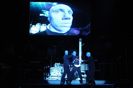 Les Blue Man Group  l'Arena de Genve le 31 mai 2008